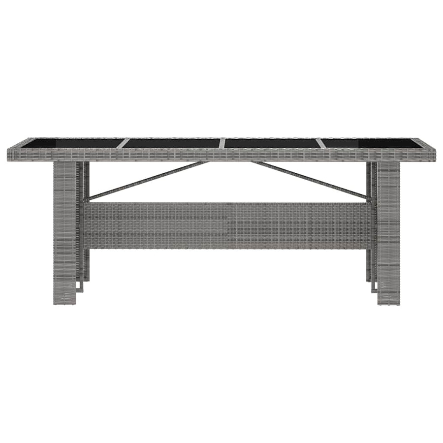 11 Piece Outdoor Dining Set with Cushions Poly Rattan Grey