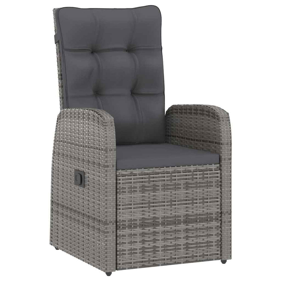 11 Piece Outdoor Dining Set with Cushions Poly Rattan Grey