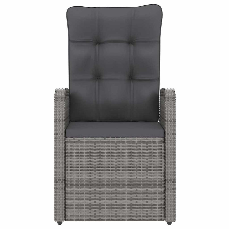 11 Piece Outdoor Dining Set with Cushions Poly Rattan Grey