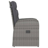 11 Piece Outdoor Dining Set with Cushions Poly Rattan Grey - Extra Image