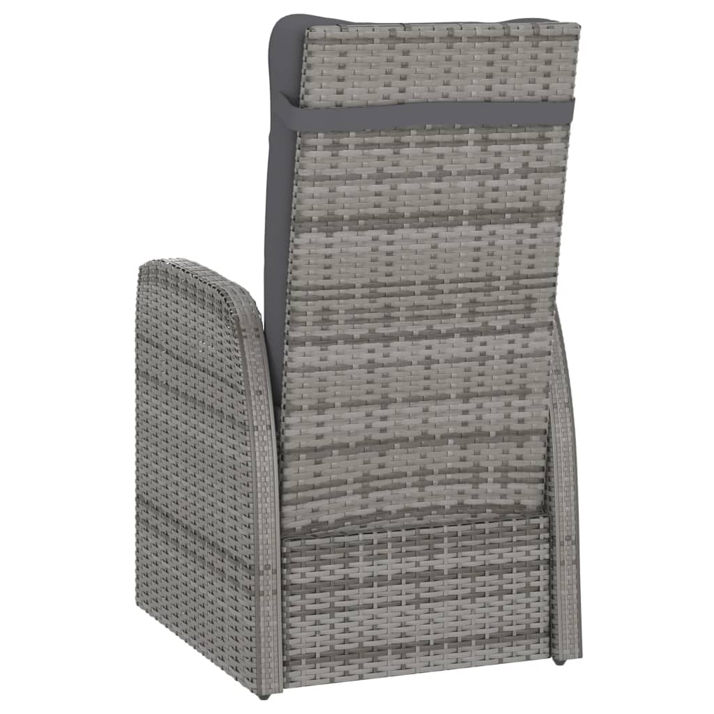11 Piece Outdoor Dining Set with Cushions Poly Rattan Grey