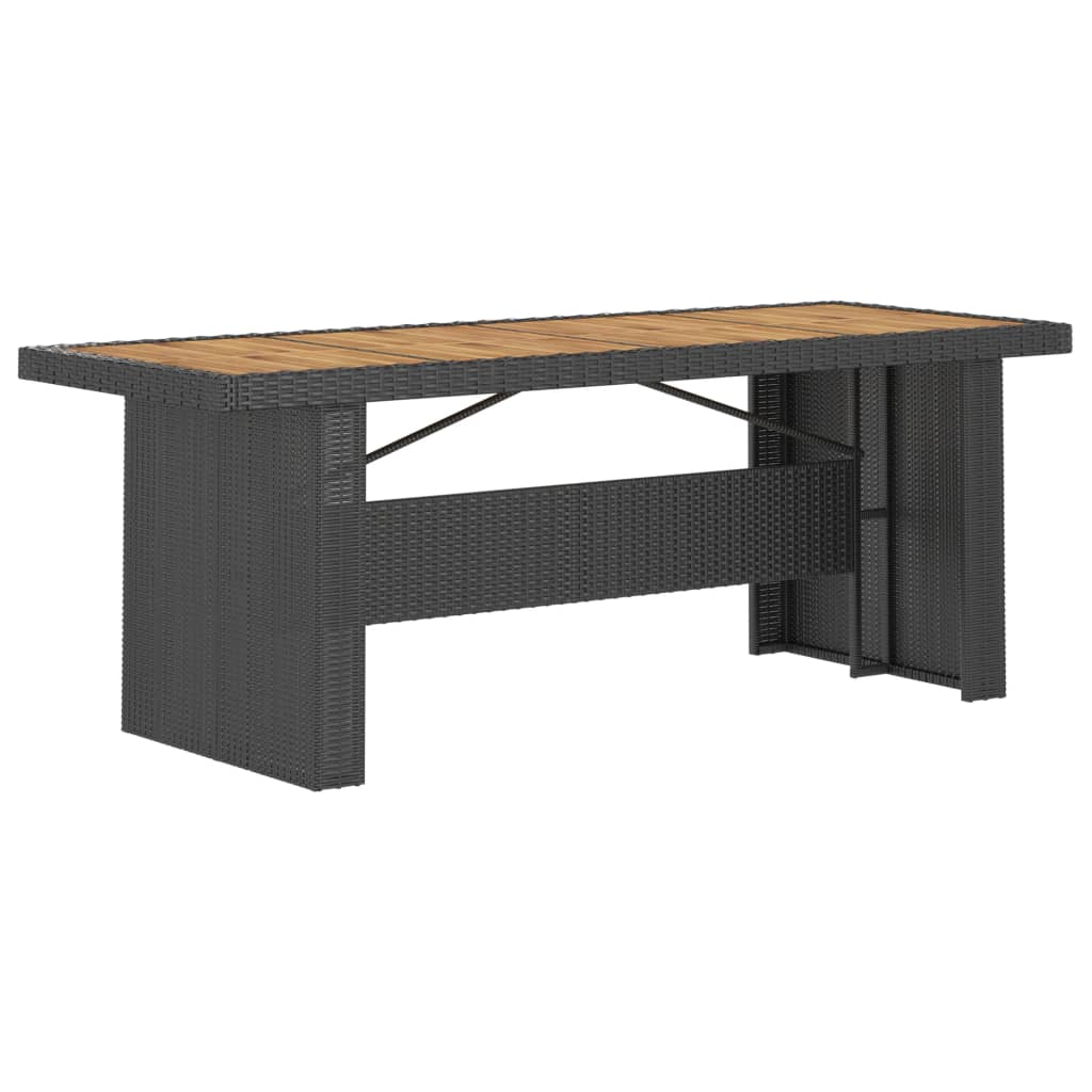 11 Piece Outdoor Dining Set with Cushions Poly Rattan Black