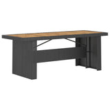 11 Piece Outdoor Dining Set with Cushions Poly Rattan Black