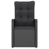 11 Piece Outdoor Dining Set with Cushions Poly Rattan Black