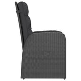 5 Piece Outdoor Dining Set with Cushions Poly Rattan Black - 45-Degree Angle