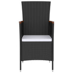 5 Piece Outdoor Dining Set with Cushions Poly Rattan Black