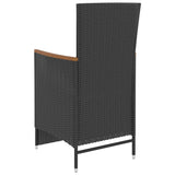 5 Piece Outdoor Dining Set with Cushions Poly Rattan Black - Rear View