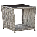 3 Piece Garden Lounge Set with Cushions Poly Rattan Grey - Extra Image