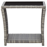 3 Piece Garden Lounge Set with Cushions Poly Rattan Grey