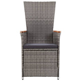 3 Piece Garden Lounge Set with Cushions Poly Rattan Grey - Top-Down View
