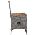 3 Piece Garden Lounge Set with Cushions Poly Rattan Grey
