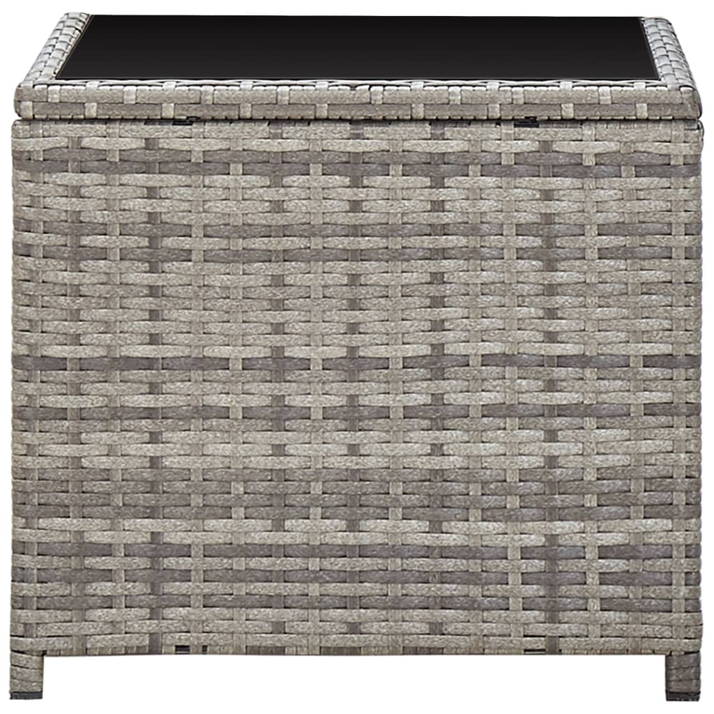 3 Piece Garden Lounge Set with Cushions Poly Rattan Grey