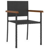 5 Piece Outdoor Dining Set Poly Rattan Black