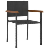 5 Piece Outdoor Dining Set Poly Rattan Black - Side View