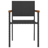 5 Piece Outdoor Dining Set Poly Rattan Black - Top-Down View