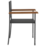 5 Piece Outdoor Dining Set Poly Rattan Black - Rear View