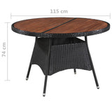 5 Piece Outdoor Dining Set Poly Rattan Black - Extra Image