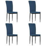 Dining Chairs 4 pcs Blue Velvet