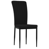 Dining Chairs 4 pcs Black Velvet - Side View