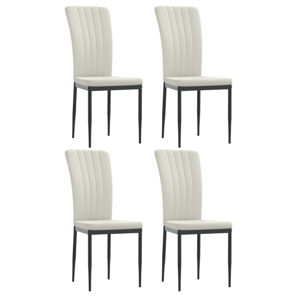 Dining Chairs 4 pcs Cream Velvet