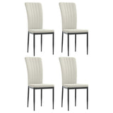 Dining Chairs 4 pcs Cream Velvet - Front View