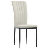 Dining Chairs 4 pcs Cream Velvet - Side View