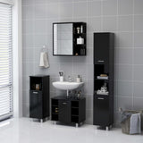 Bathroom Mirror Cabinet Black 62.5x20.5x64 cm Engineered Wood - 45-Degree Angle