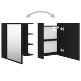 Bathroom Mirror Cabinet Black 62.5x20.5x64 cm Engineered Wood - Rear View