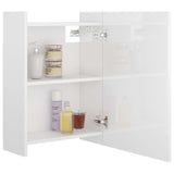 Bathroom Mirror Cabinet High Gloss White 62.5x20.5x64 cm Engineered Wood