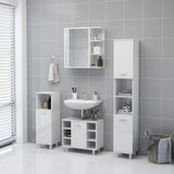 Bathroom Mirror Cabinet High Gloss White 62.5x20.5x64 cm Engineered Wood