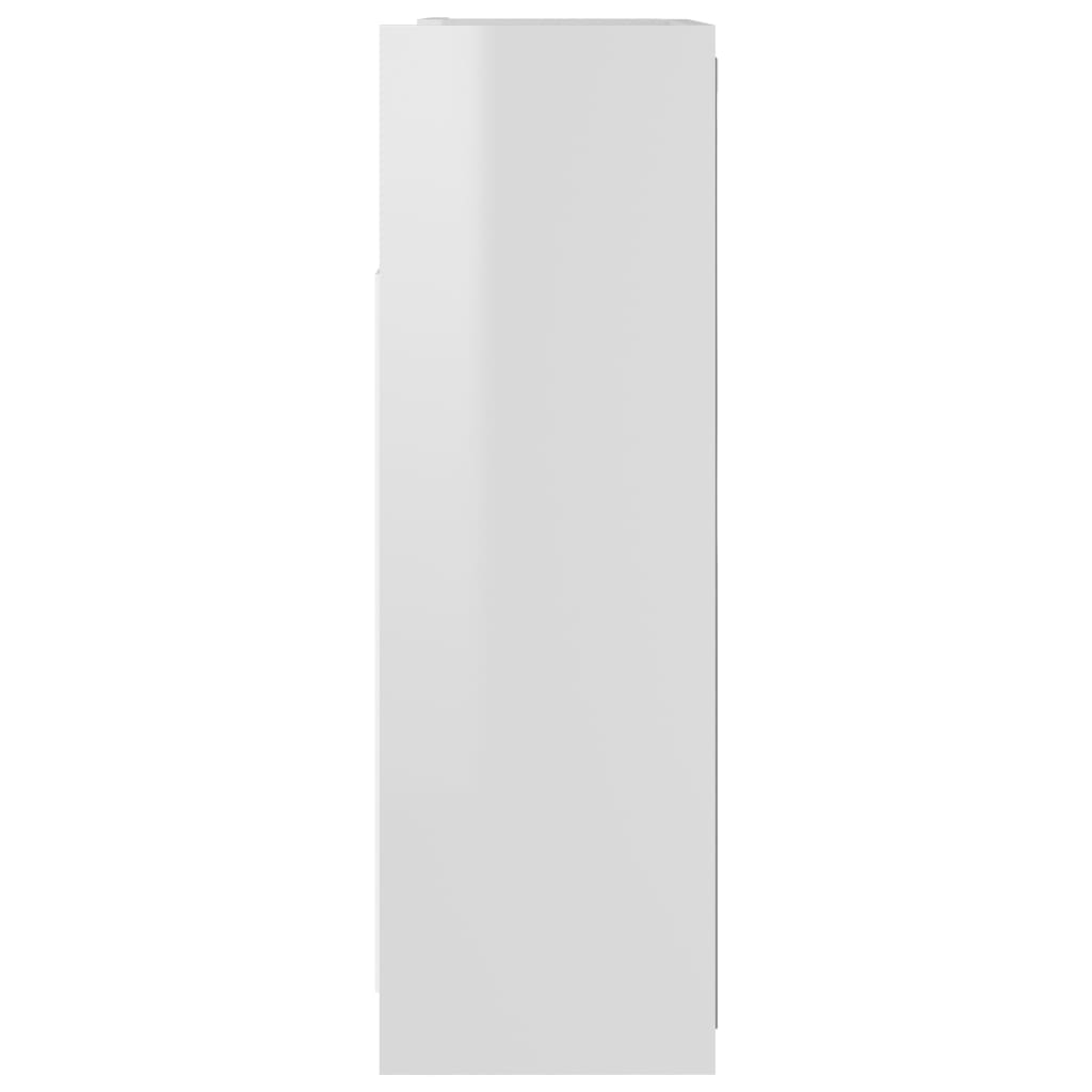 Bathroom Mirror Cabinet High Gloss White 62.5x20.5x64 cm Engineered Wood