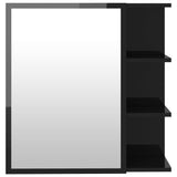 Bathroom Mirror Cabinet High Gloss Black 62.5x20.5x64 cm Engineered Wood - Close-Up Angle