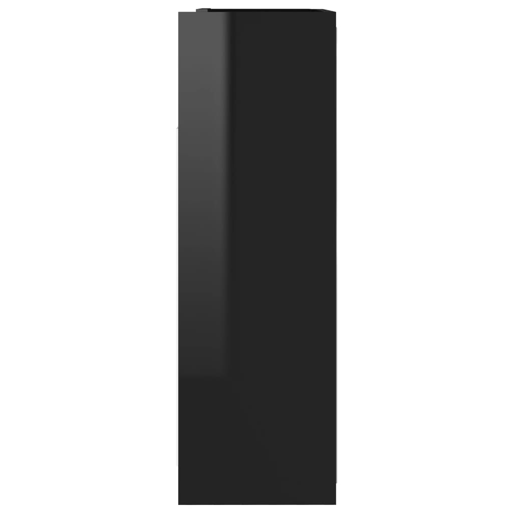 Bathroom Mirror Cabinet High Gloss Black 62.5x20.5x64 cm Engineered Wood