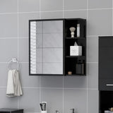 Bathroom Mirror Cabinet High Gloss Black 62.5x20.5x64 cm Engineered Wood