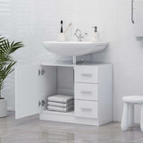 Sink Cabinet White 63x30x54 cm Engineered Wood - Side View