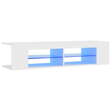 TV Cabinet with LED Lights White 135x39x30 cm - Front View