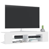 TV Cabinet with LED Lights White 135x39x30 cm - Rear View