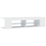 TV Cabinet with LED Lights White 135x39x30 cm - Close-Up Angle
