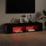TV Cabinet with LED Lights Black 135x39x30 cm