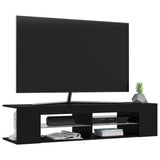 TV Cabinet with LED Lights Black 135x39x30 cm