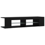 TV Cabinet with LED Lights Black 135x39x30 cm