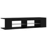 TV Cabinet with LED Lights Black 135x39x30 cm - Close-Up Angle