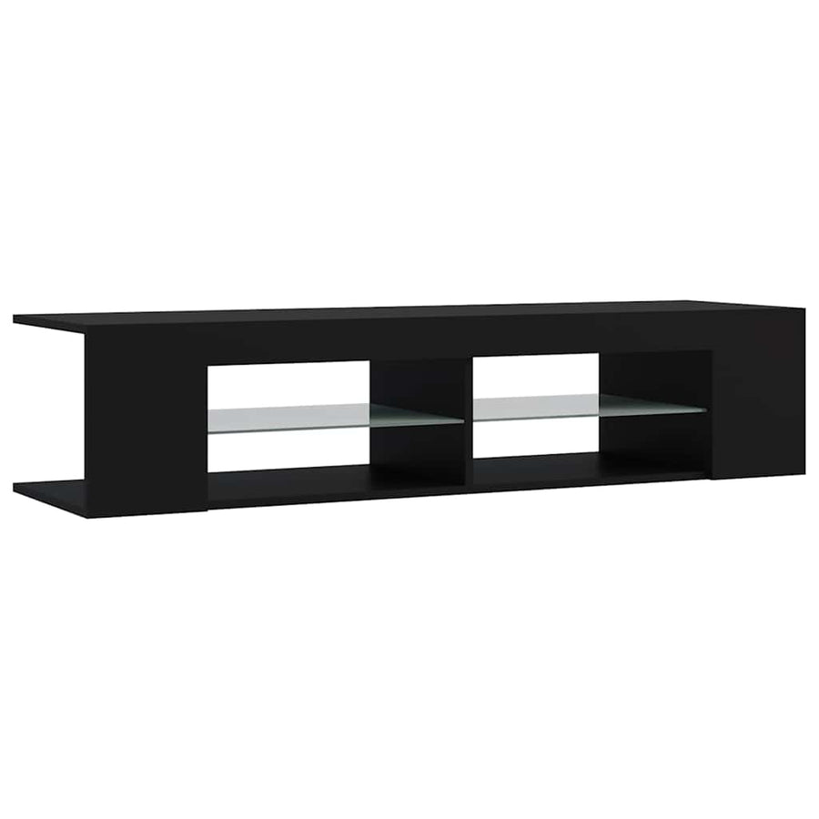 TV Cabinet with LED Lights Black 135x39x30 cm