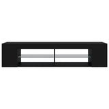 TV Cabinet with LED Lights Black 135x39x30 cm