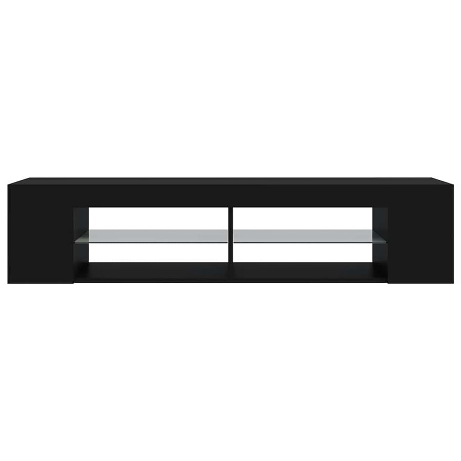 TV Cabinet with LED Lights Black 135x39x30 cm