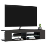 TV Cabinet with LED Lights Grey 135x39x30 cm - Rear View