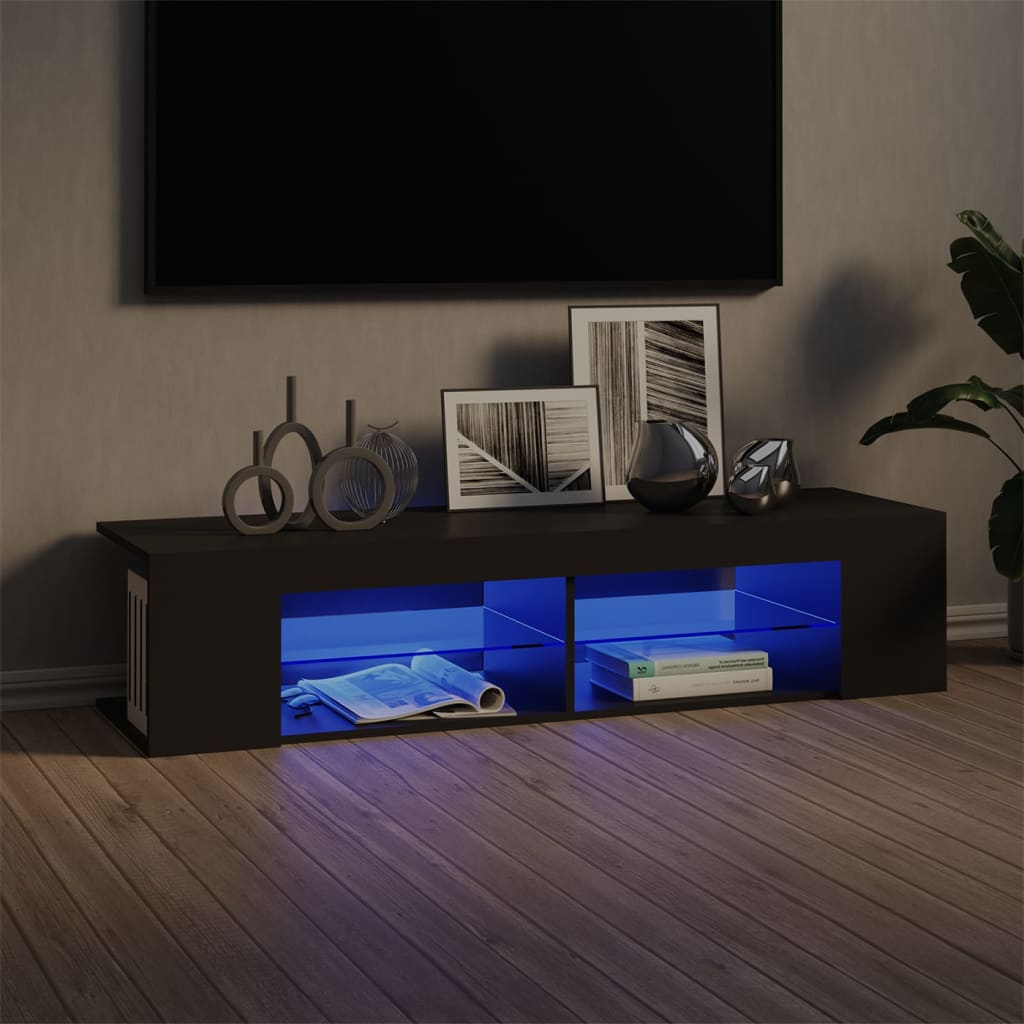 TV Cabinet with LED Lights Grey 135x39x30 cm