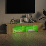 TV Cabinet with LED Lights Sonoma Oak 135x39x30 cm - 45-Degree Angle
