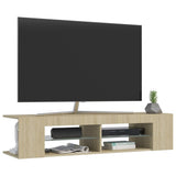 TV Cabinet with LED Lights Sonoma Oak 135x39x30 cm - Rear View