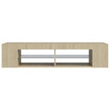 TV Cabinet with LED Lights Sonoma Oak 135x39x30 cm